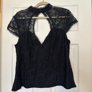 Forever21 Black Lace Top 2X